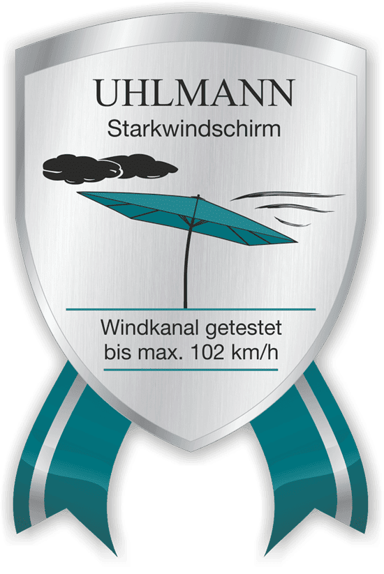 Award: Uhlmann strong wind umbrella, wind tunnel tested up to 102 km/h